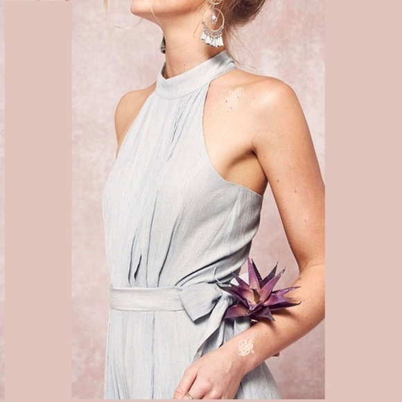 WIDE LEG HALTER JUMPSUIT - Picture 3 of 5